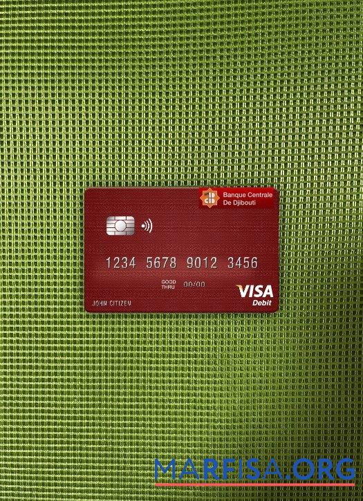 Downloadable Djibouti Central Bank of Djibouti visa debit card photolook front sample
